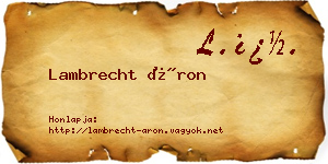 Lambrecht Áron névjegykártya
